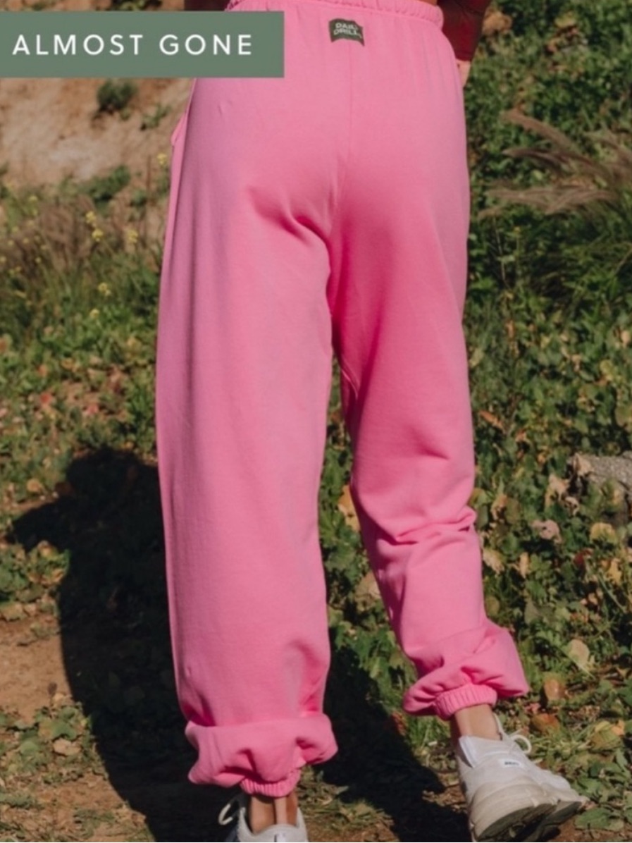 Daily Drills Pink Joggers Size Small Sweatpants Rare